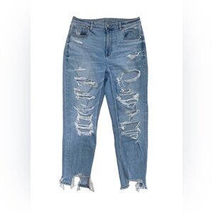 American eagle stretch distressed mom jeans